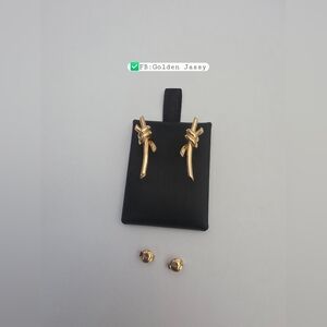 18K Real Gold Knot Earrings